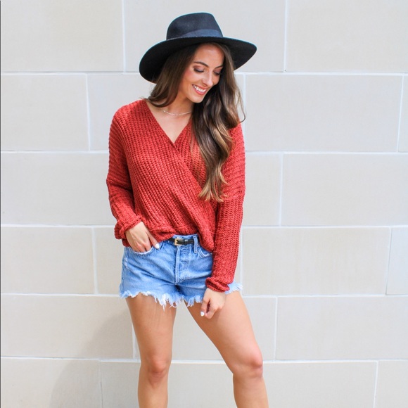 She + Sky wrap front sweater open back NEVER WORN - Picture 3 of 3